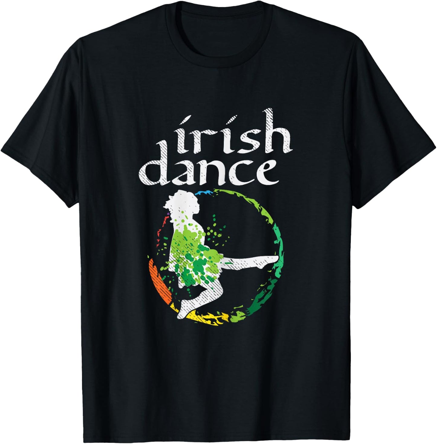 Irish Dance Girl Colors St Patricks Day Ceili Dancer Girl T-Shirt - T-Shirt | Black