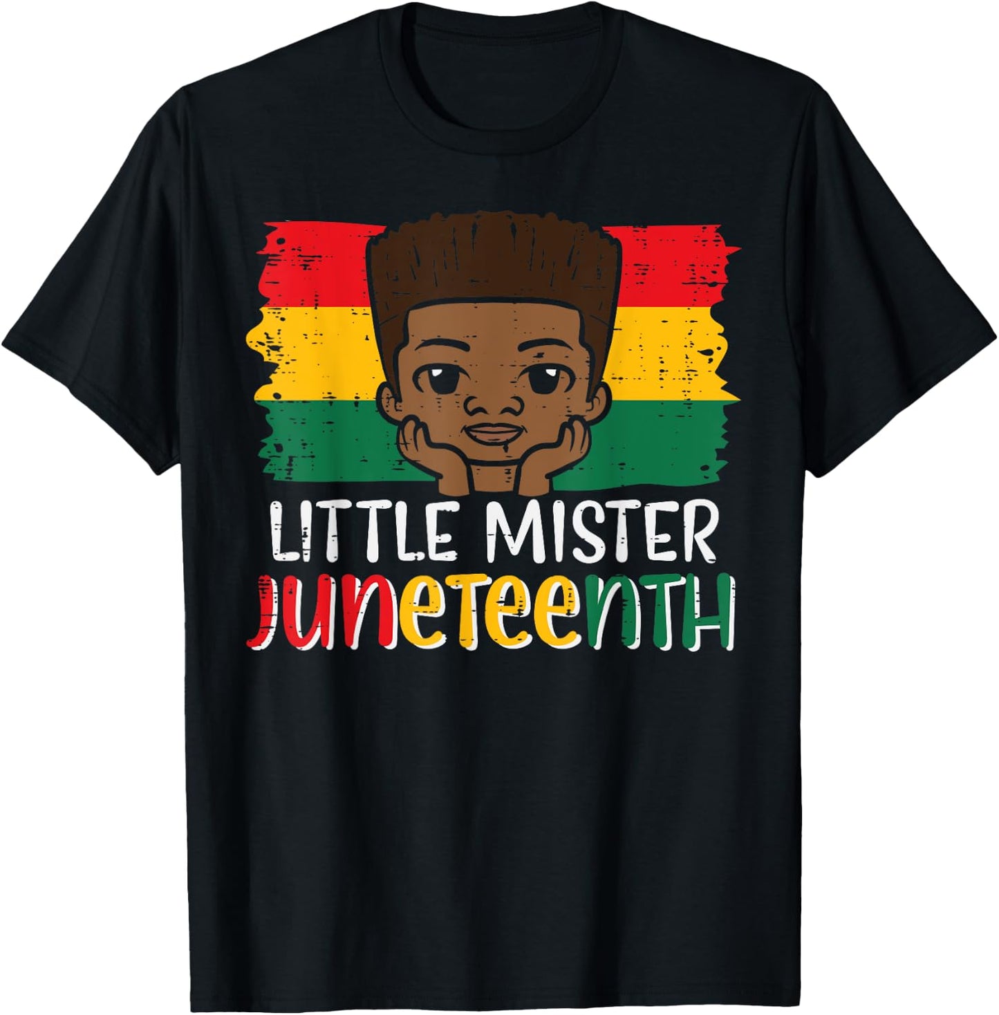 Little Mister Juneteenth African Boy Toddler Boys Kids Youth T-Shirt - T-Shirt | Black