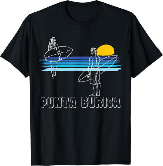 Punta Burica Surfing Beach Surf Guy Girl T-Shirt - T-Shirt | Black