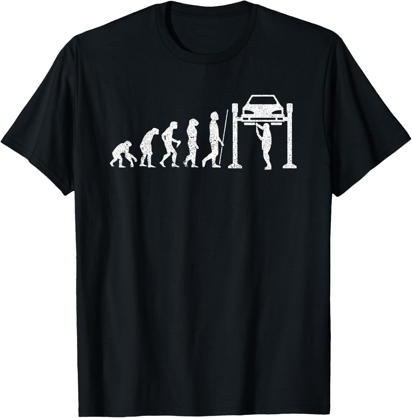 Funny Mechanic Shirt Evolution Mechanics Gift T-Shirt - T-Shirt | Black