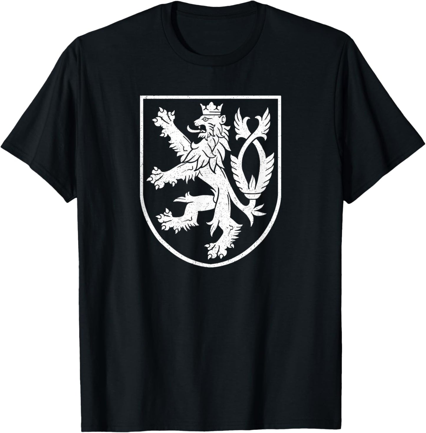 Czech Republic Lion Symbol Czechia Coat of Arms Flag Shield T-Shirt - T-Shirt | Black