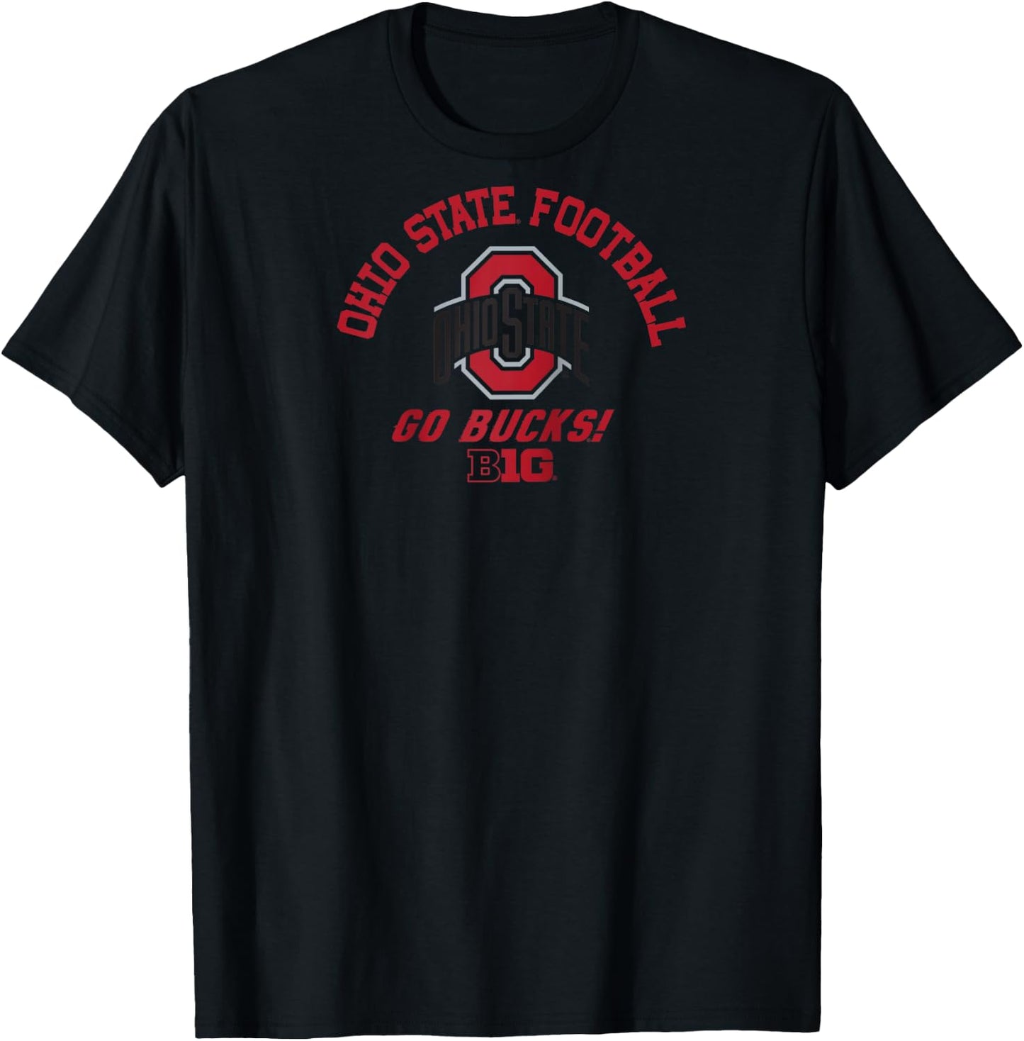 Ohio State Buckeyes Big 10 Football Logo Officially Licensed Raglan Baseball T-Shirt - T-Shirt | Black