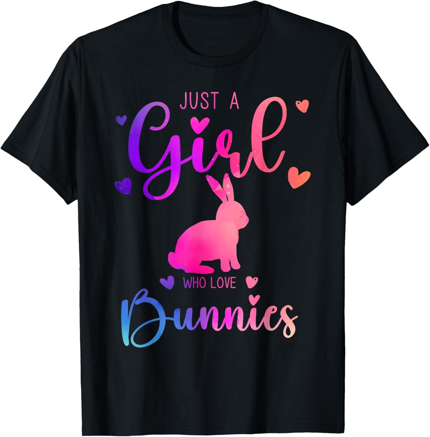 Just a Girl Who Loves Bunnies Dress and Kids T-Shirt - T-Shirt | Black