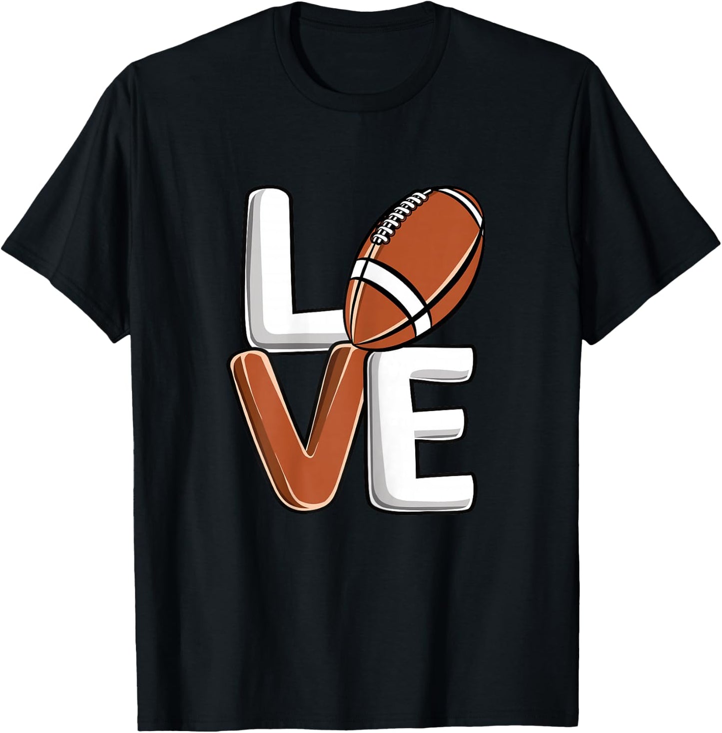 American Football Love Football Player Women Girls T-Shirt - T-Shirt | Black