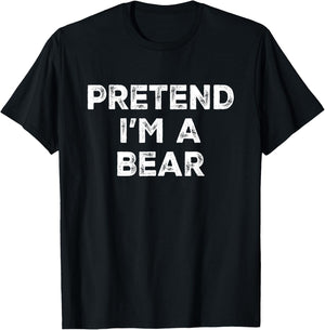 Pretend I'm A Bear Lazy Halloween Costume T-Shirt - T-Shirt | Black