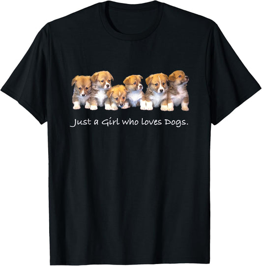 Just A Girl Who Loves Dogs Funny for Dog Trainer T-Shirt - T-Shirt | Black