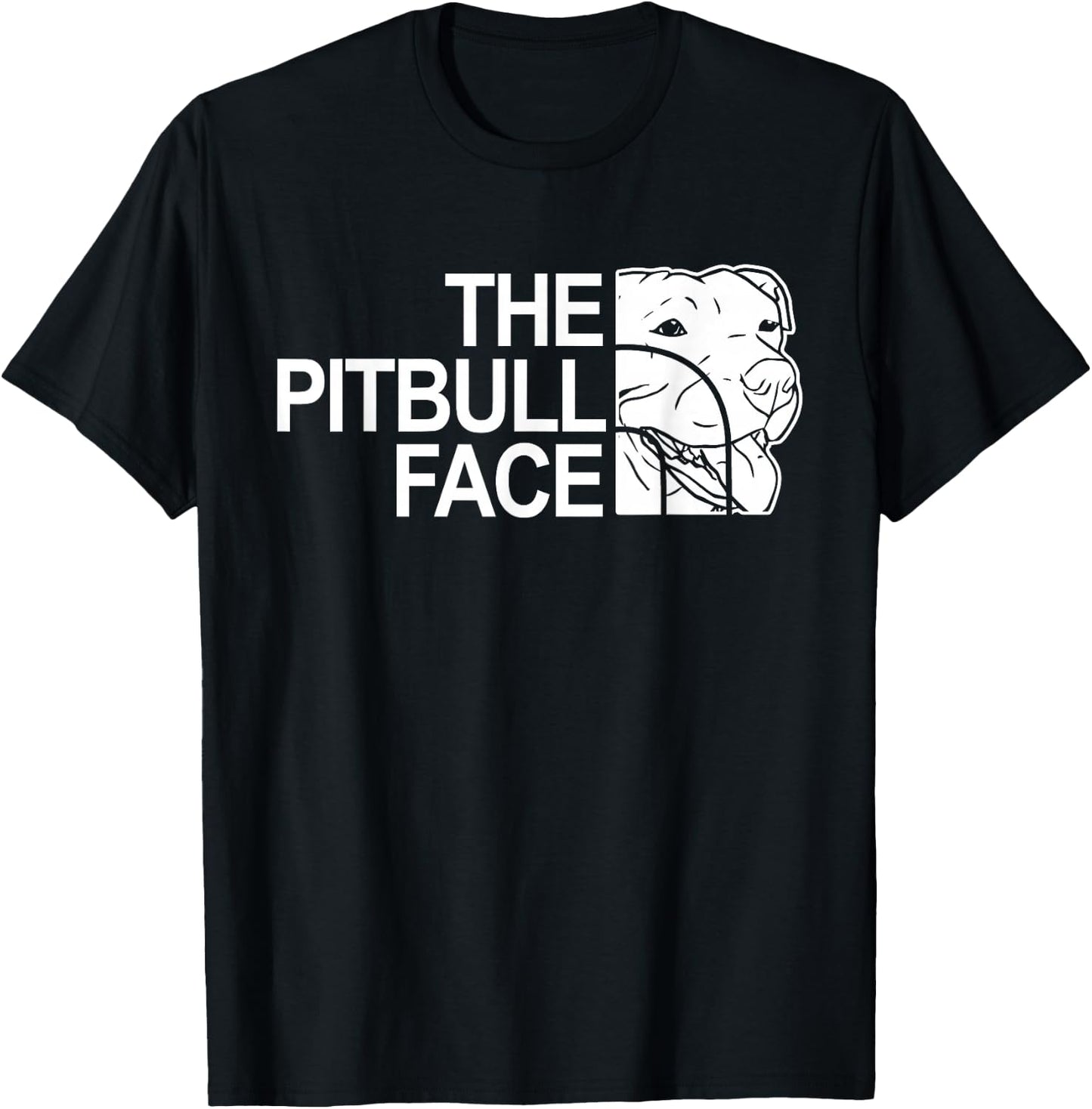 The Pitbull Face Funny Dog Pitbull T-Shirt - T-Shirt | Black