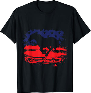 Midwest Horse Fair Red/White/Blue Flag T-Shirt - T-Shirt | Black