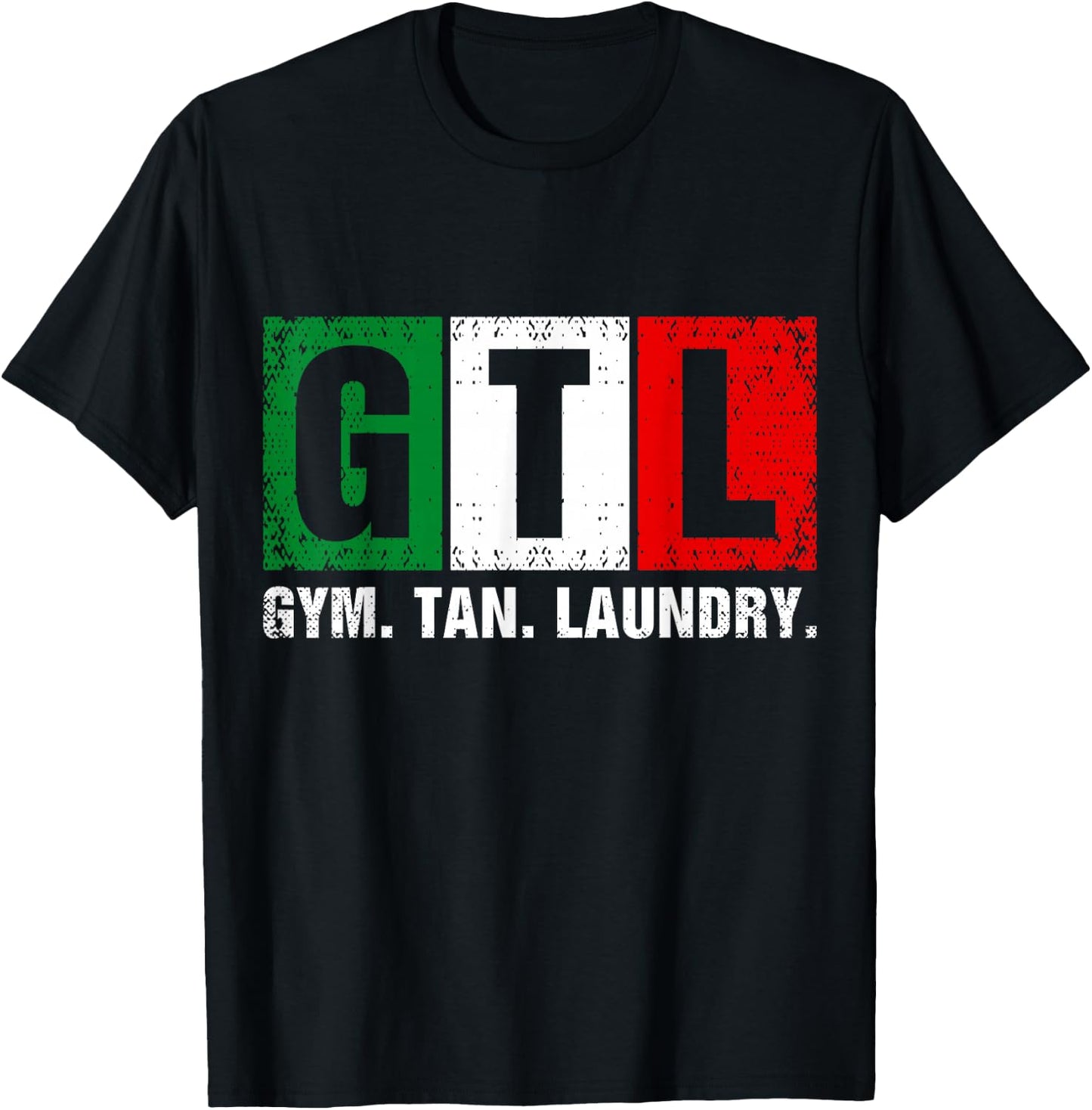 GTL Gym Tan Laundry Italian Flag T-Shirt - T-Shirt | Black