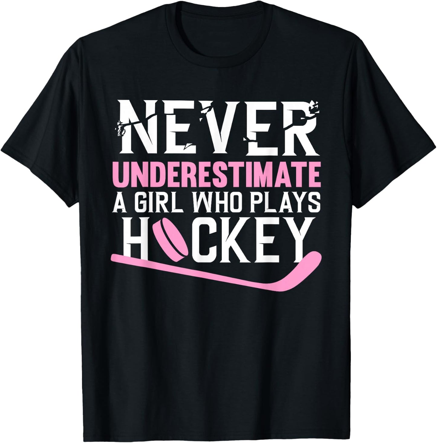 Funny Hockey Art for Girls Women Field Hockey Player Sport T-Shirt - T-Shirt | Black