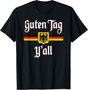 Oktoberfest German Flag Prost Guten Tag Y'all T-Shirt - T-Shirt | Black