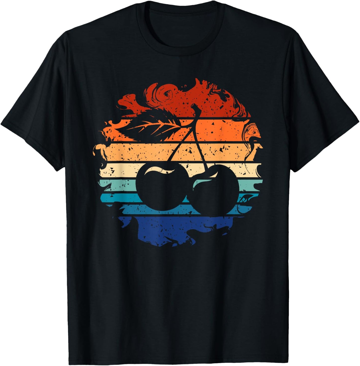 Cherry Retro Cherries Vintage 80s Style T-Shirt - T-Shirt | Black