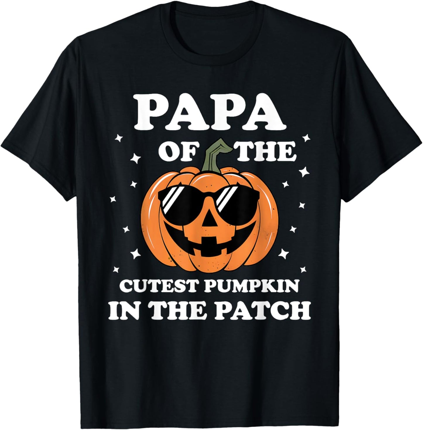 Papa Of The Cutest Pumpkin In The Patch Halloween Family T-Shirt - T-Shirt | Black