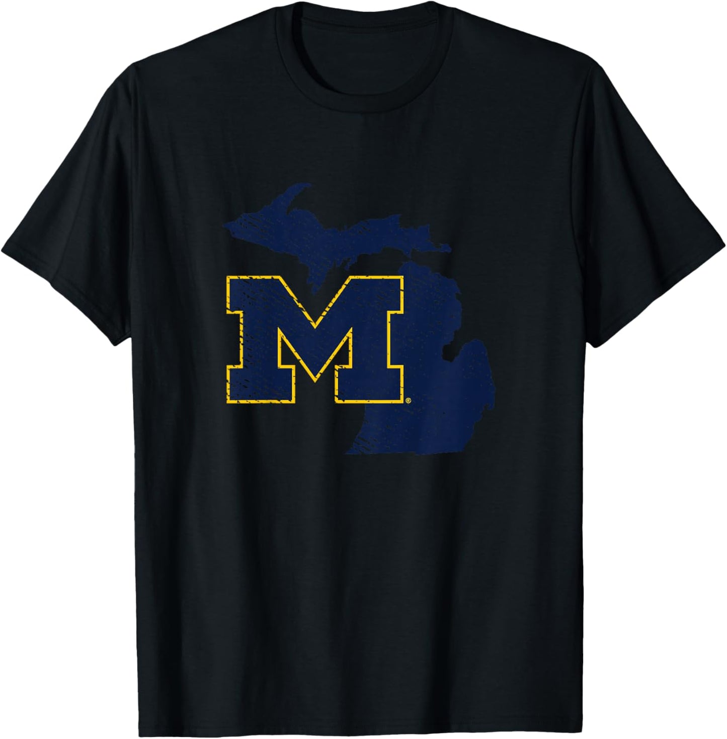 Kids University of Michigan Wolverines U of M State Shape T-Shirt - T-Shirt | Black
