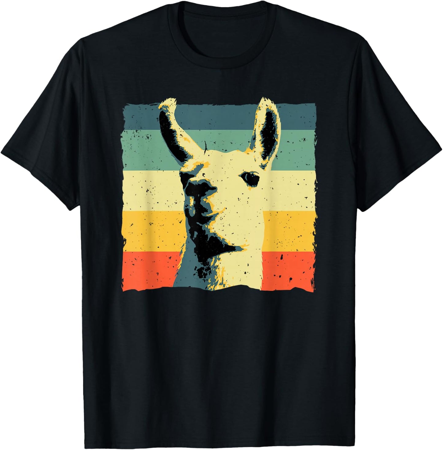 Vintage Llama Design Women Boys Girls Alpaca Lovers T-Shirt - T-Shirt | Black