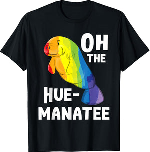 Oh The Hue Manatee - Zookeeper Marine Biologist Zoologist T-Shirt - T-Shirt | Black