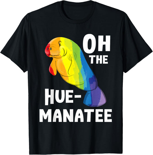 Oh The Hue Manatee - Zookeeper Marine Biologist Zoologist T-Shirt - T-Shirt | Black