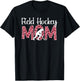 Field Hockey Mom Leopard Mom Of A Field Hockey Player Mother T-Shirt - T-Shirt | Black