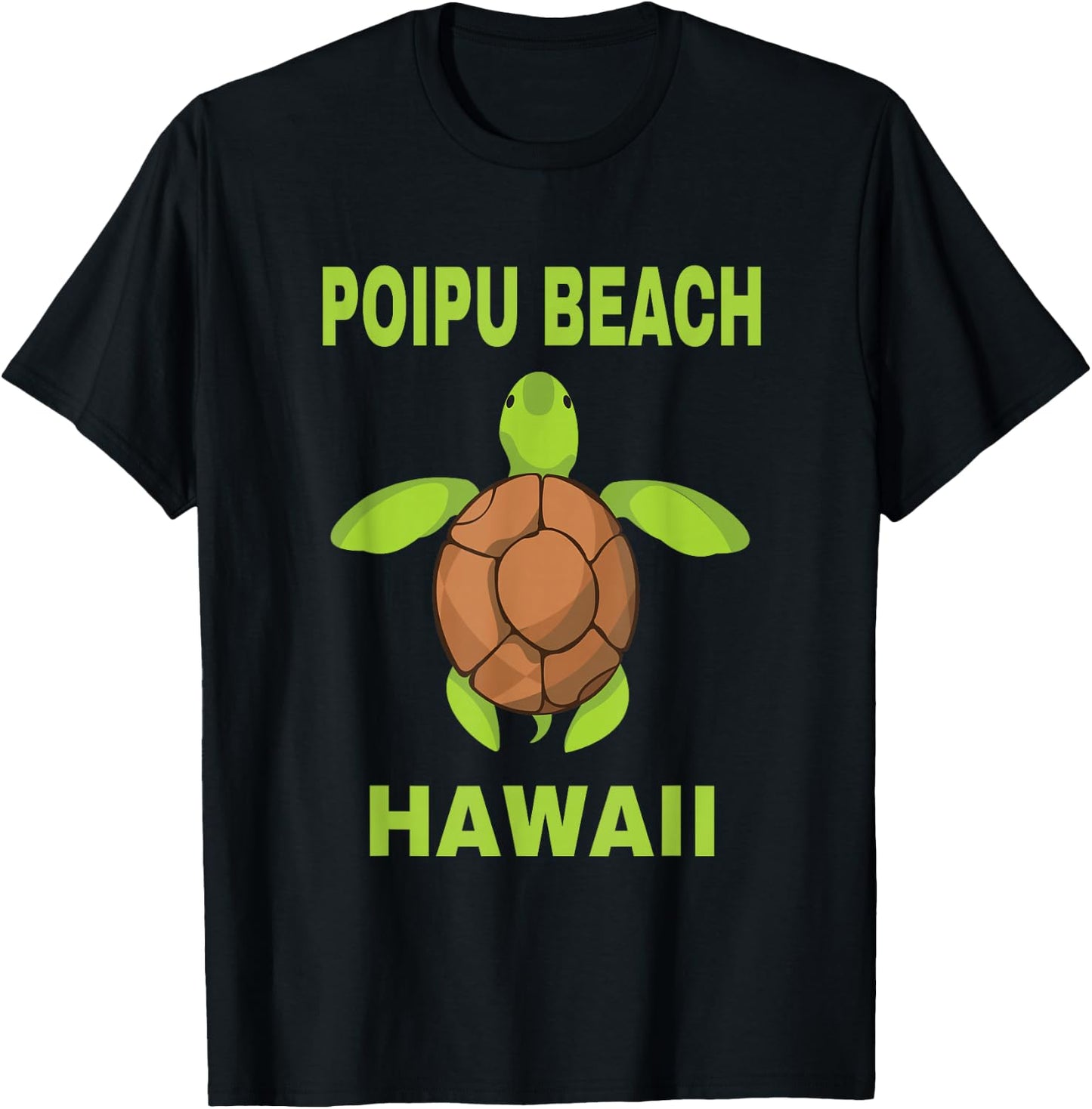 Poipu Beach Family Vacation Kauai Hawaii Sea Turtle T-Shirt - T-Shirt | Black