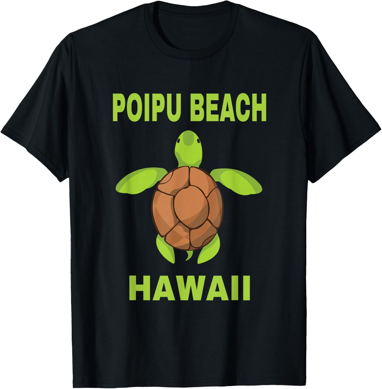 Poipu Beach Family Vacation Kauai Hawaii Sea Turtle T-Shirt - T-Shirt | Black