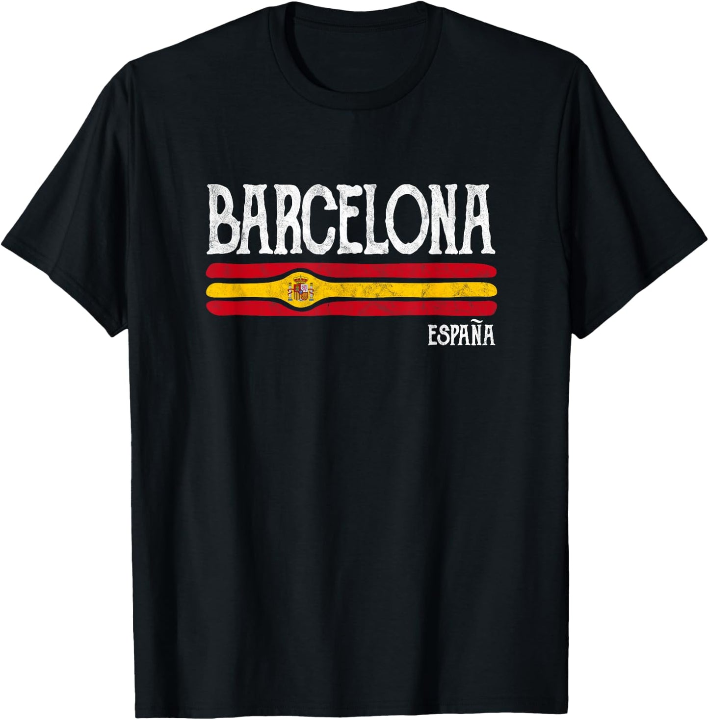 Vintage Barcelona Spain Souvenir Espana Gift T-Shirt - T-Shirt | Black