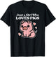Just A Girl Who Loves Pigs Cute Hog Swine Toddler Girls Kids T-Shirt - T-Shirt | Black