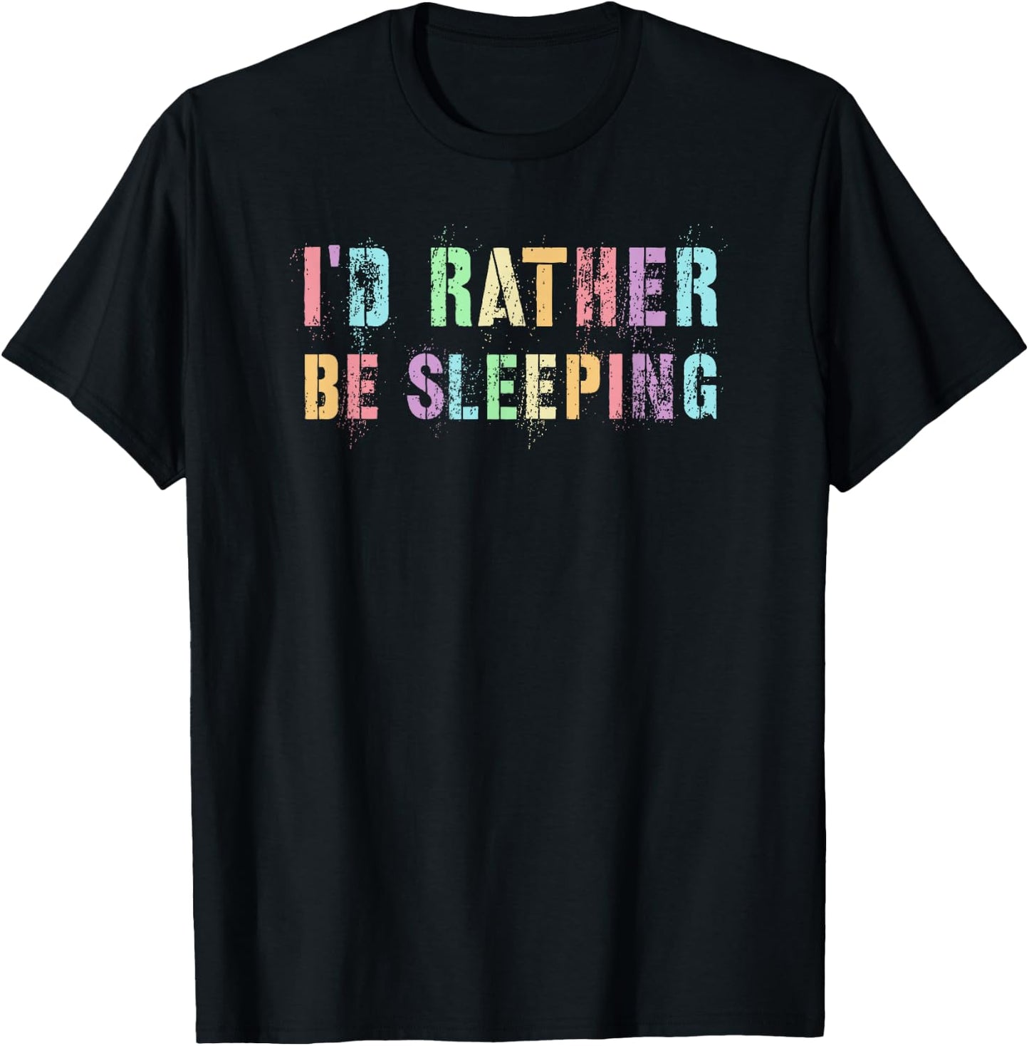 Cute I’D RATHER BE SLEEPING Hello 4th 5th 6th Grade Kids T-Shirt - T-Shirt | Black