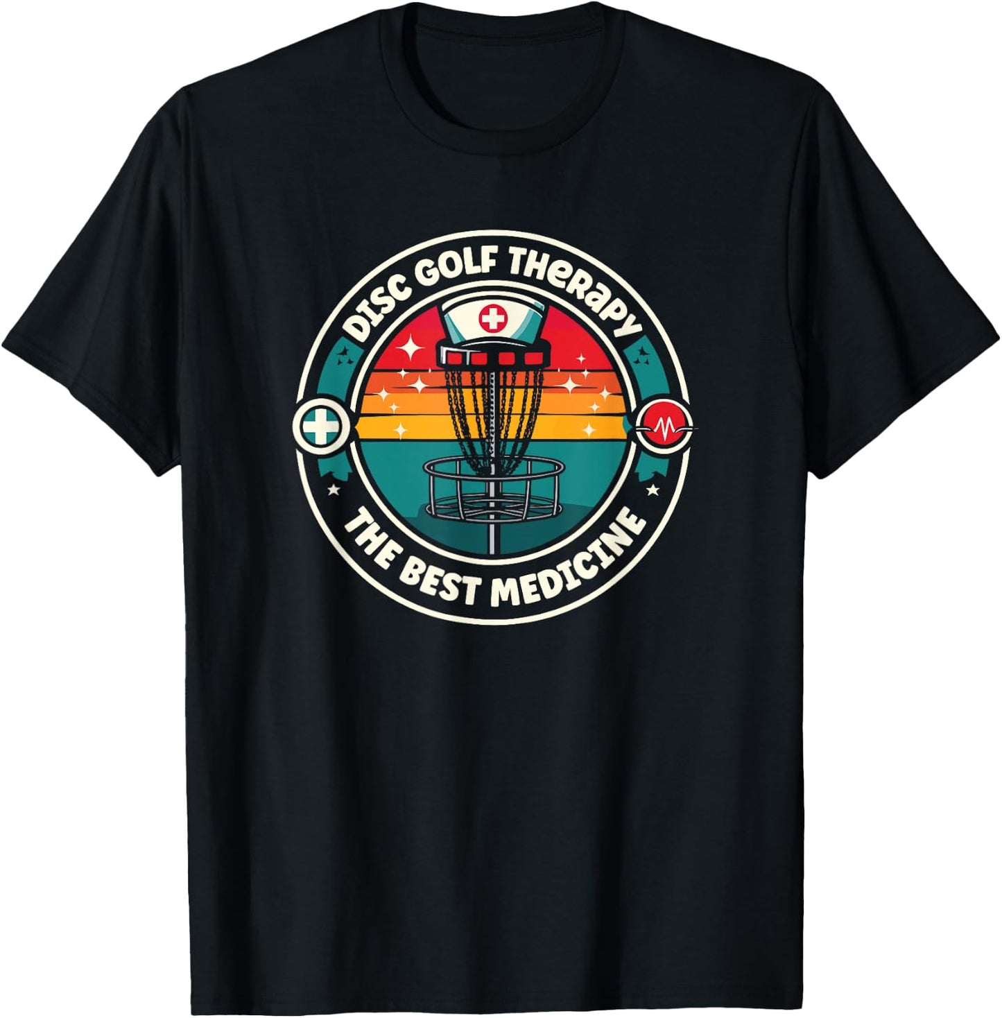 Disc Golf Therapy the Best Medicine for Nurses T-Shirt - T-Shirt | Black