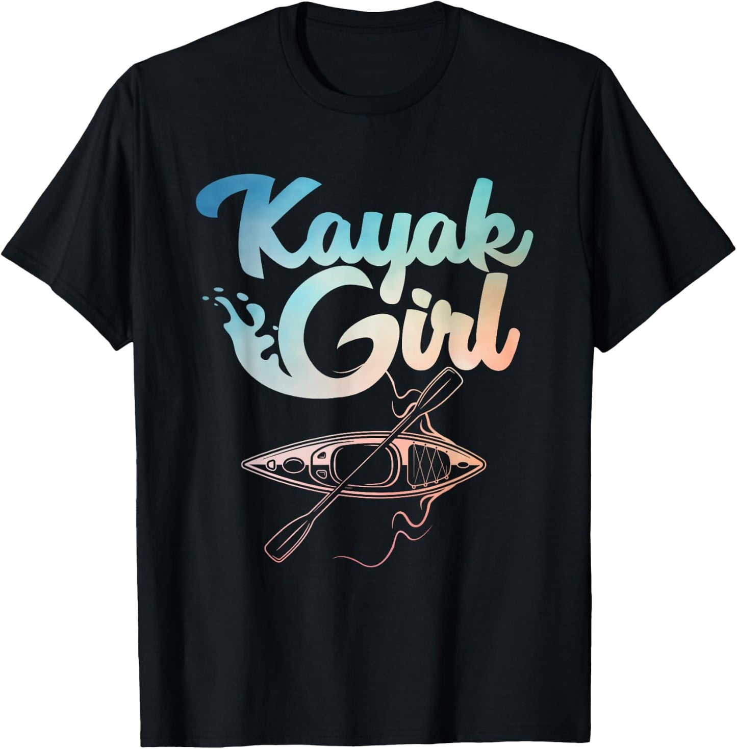 Funny Kayak Design For Girls Women Paddle Boat Kayak Lover T-Shirt - T-Shirt | Black