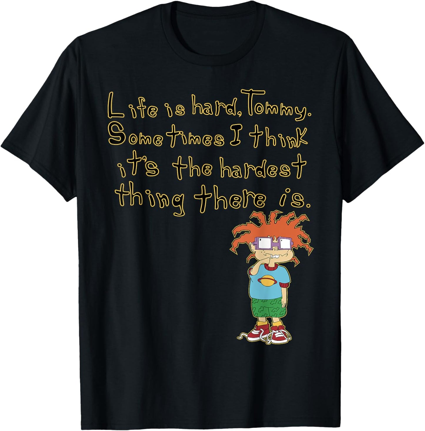 Mademark x Rugrats - Chuckie “Life is Hard, Tommy” Rugrats T-Shirt - T-Shirt | Black