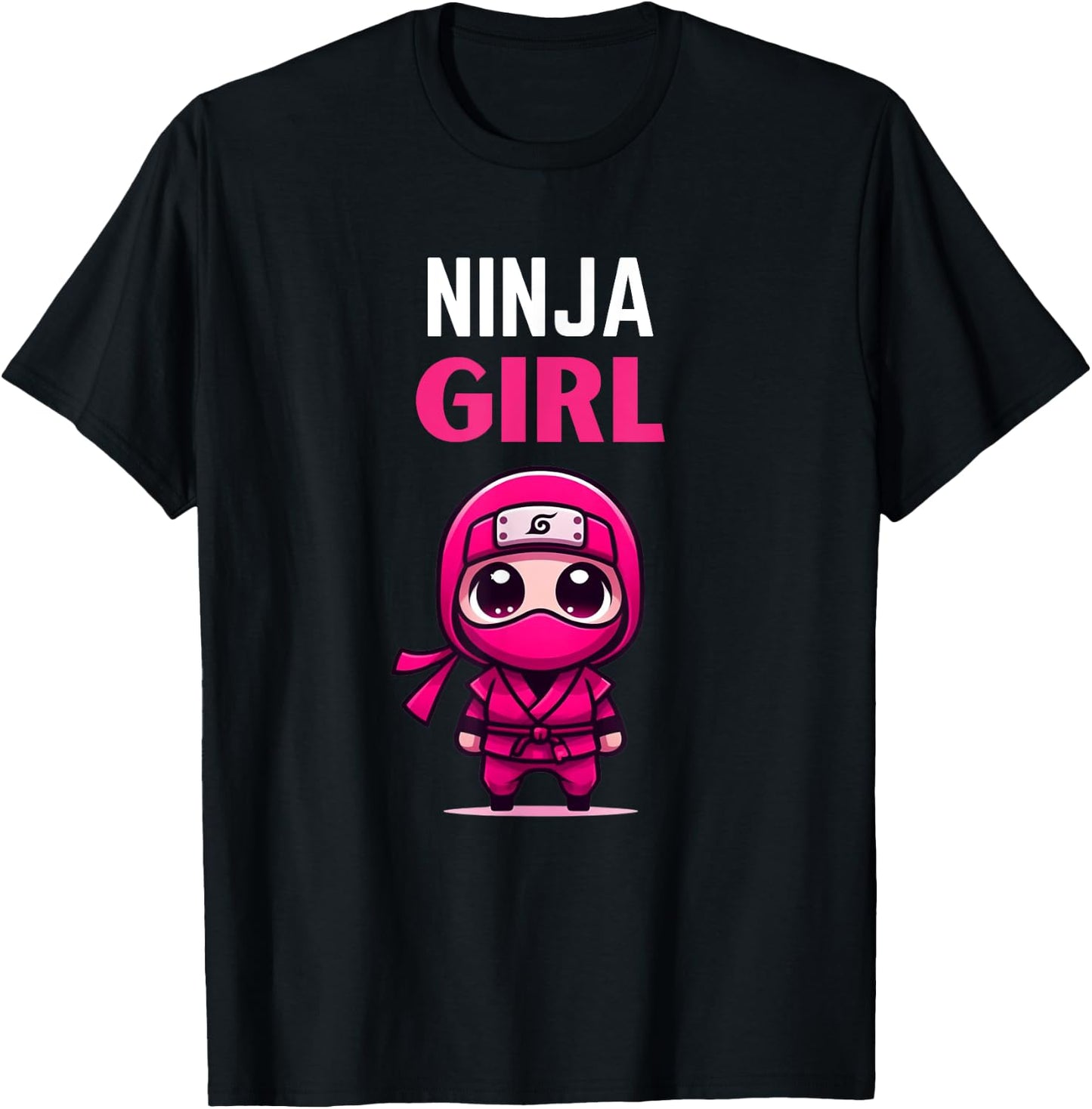 Birthday Ninja Girl Cute Kids Ninja T-Shirt - T-Shirt | Black