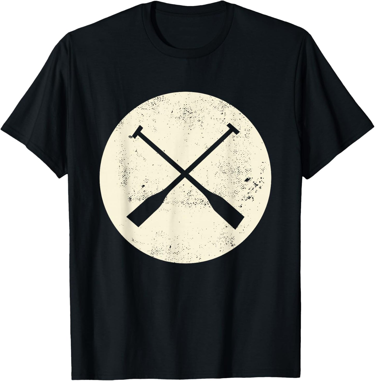 Retro Vintage Canoe Paddles Crossing - Canoe & Kayaking T-Shirt - T-Shirt | Black