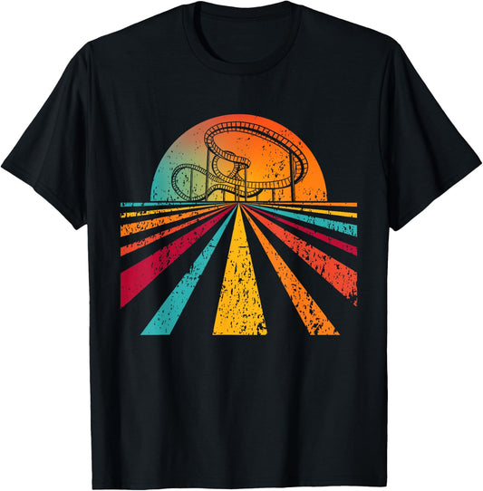 Vintage Amusement Park I Rollercoaster T-Shirt - T-Shirt | Black