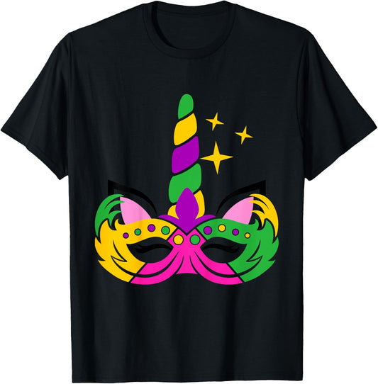 Girls Mardi Gras Unicorn for Baby and Toddler T-Shirt - T-Shirt | Black
