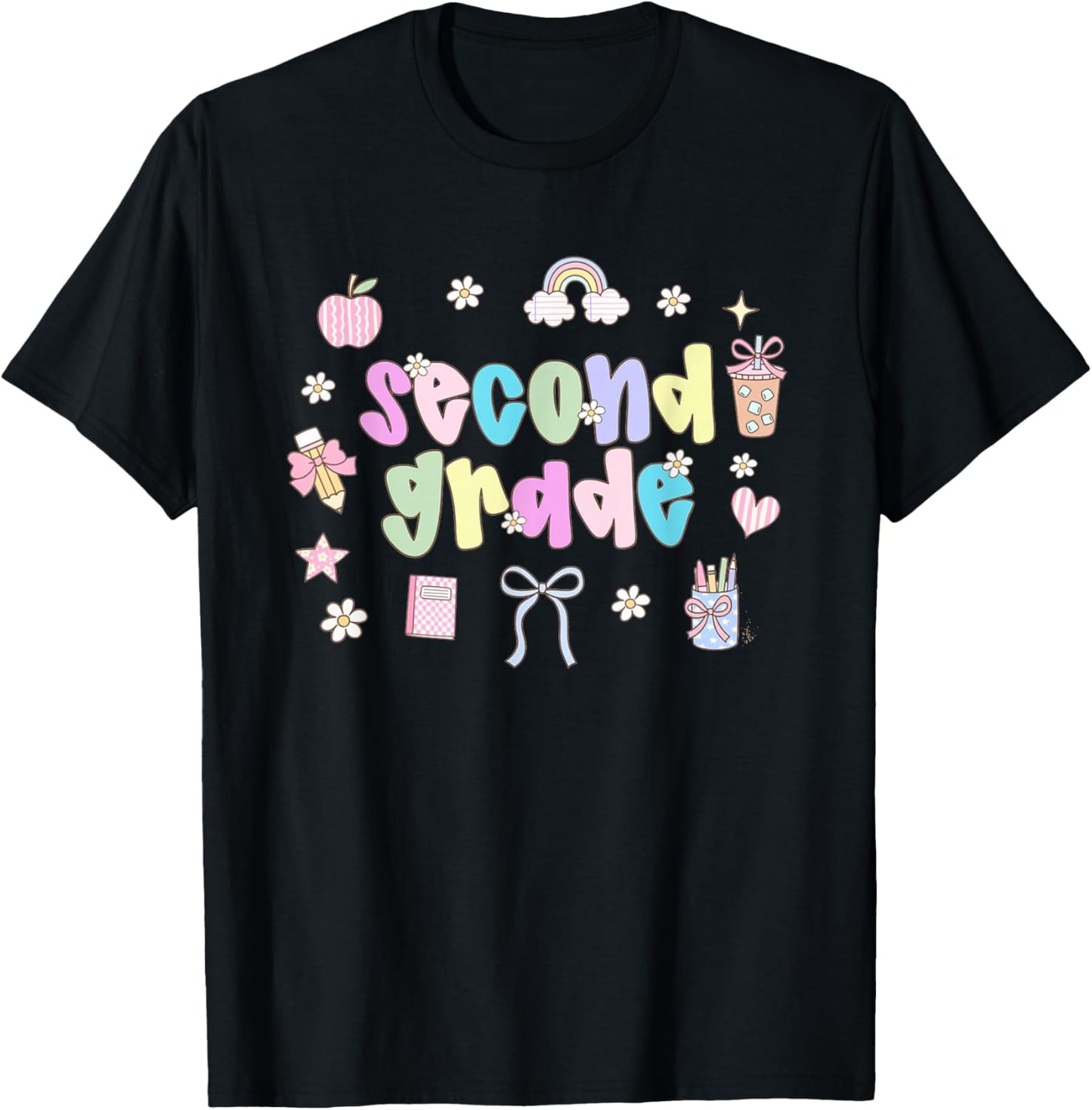 Retro Second Grade Dream Team Back To School Boys Girls T-Shirt - T-Shirt | Black