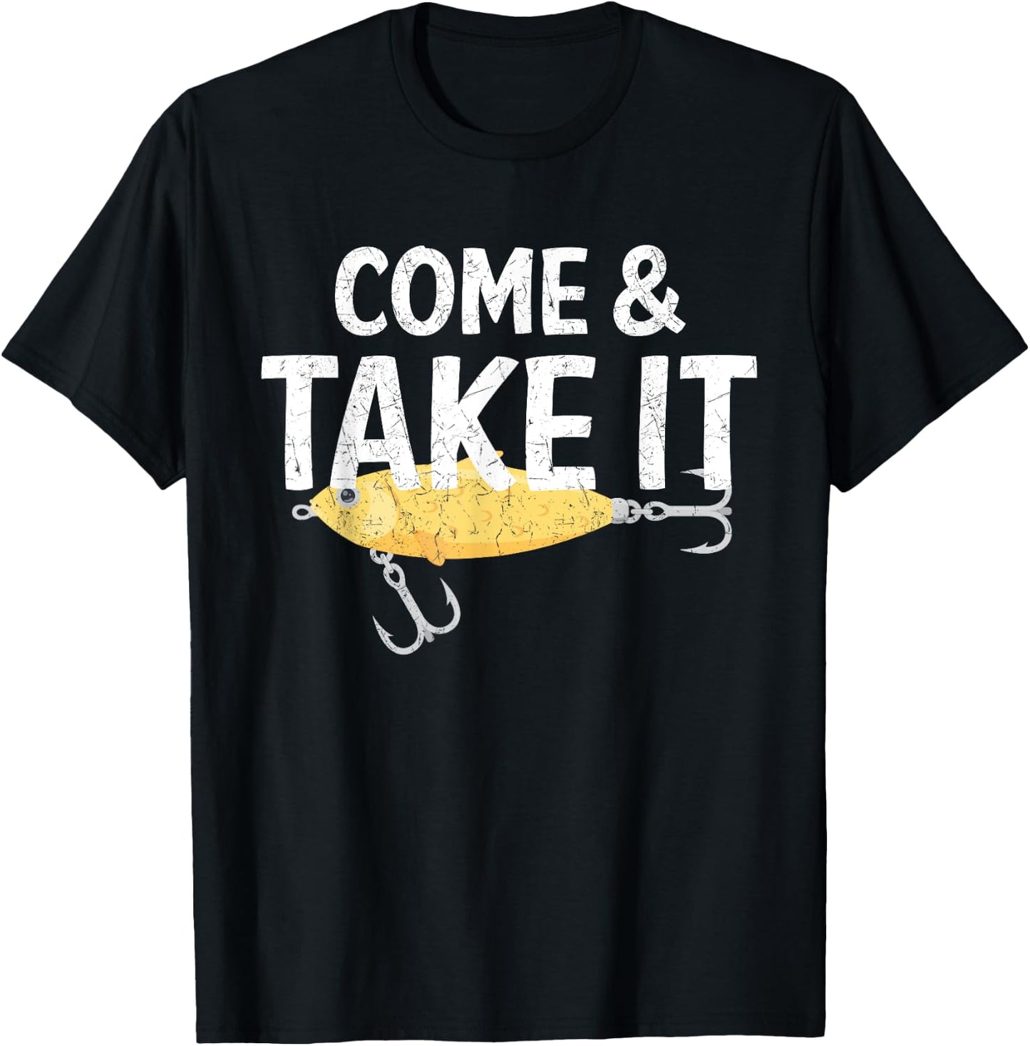 Come And Take It Flag Funny Fishing Spoon Lure Fisherman T-Shirt - T-Shirt | Black