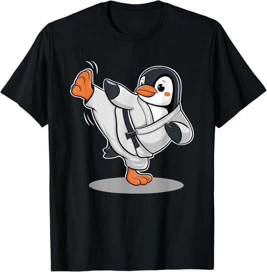 Karate Penguin Martial Arts Judo Taekwondo Penguin T-Shirt - T-Shirt | Black