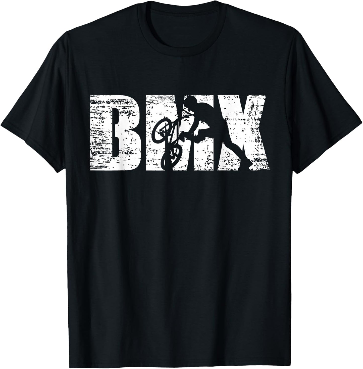 BMX - Distressed Look BMX Rider T-Shirt - T-Shirt | Black