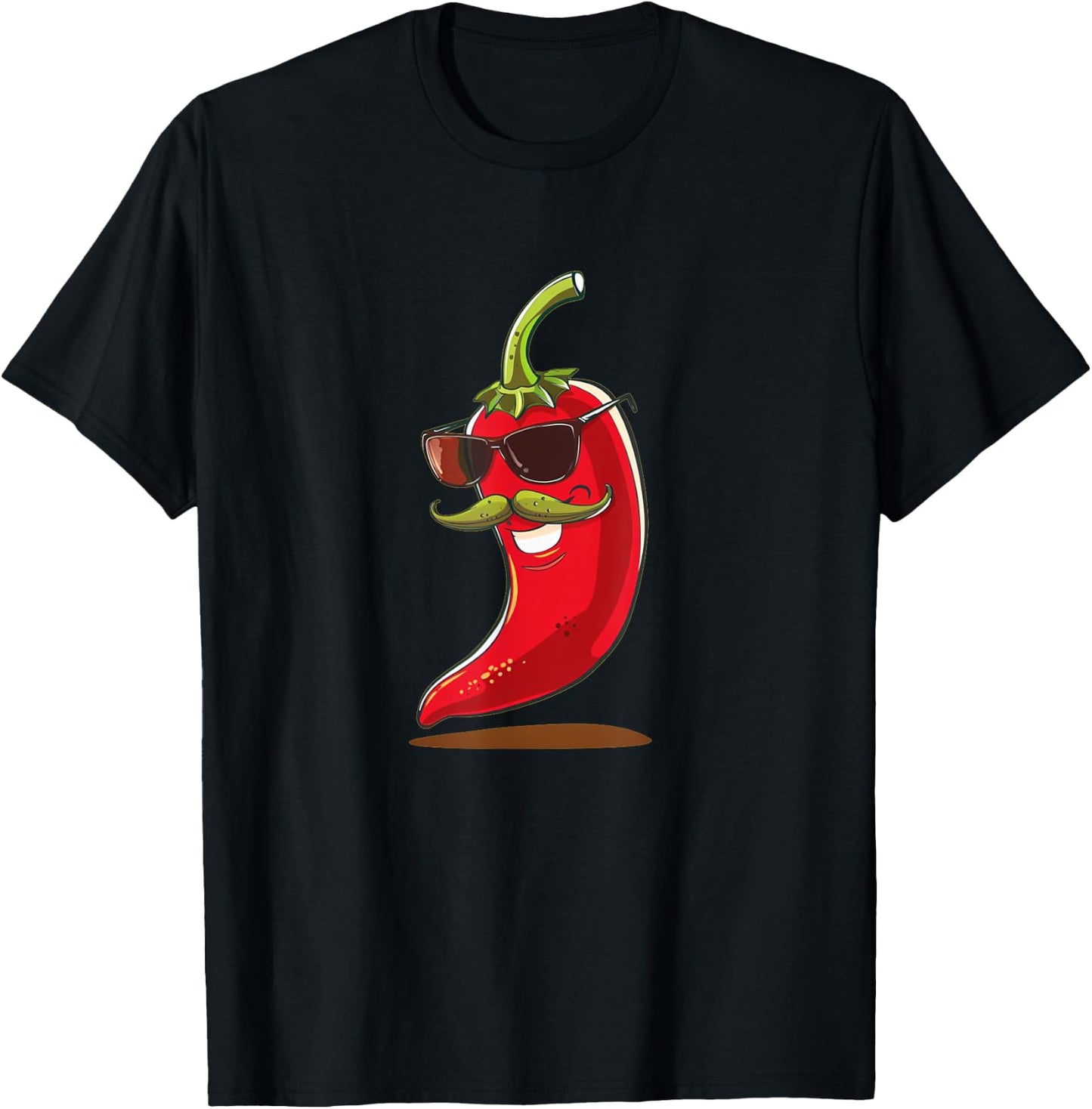 Cool Pepper with Mustache Beard Costume for Man and Woman T-Shirt - T-Shirt | Black