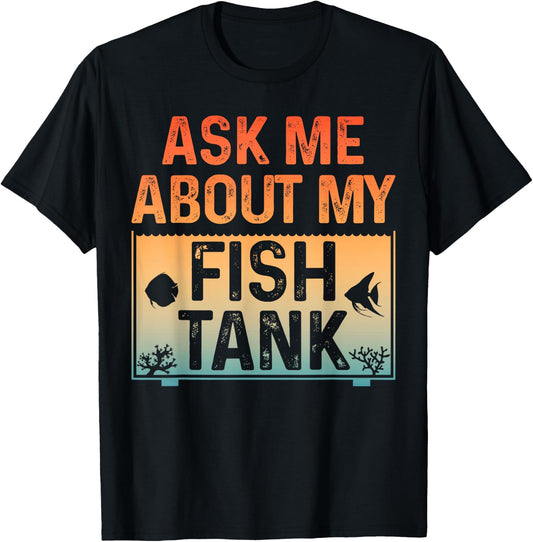Funny Fish Tank Art Women Fish Tank Aquarium Lover T-Shirt - T-Shirt | Black