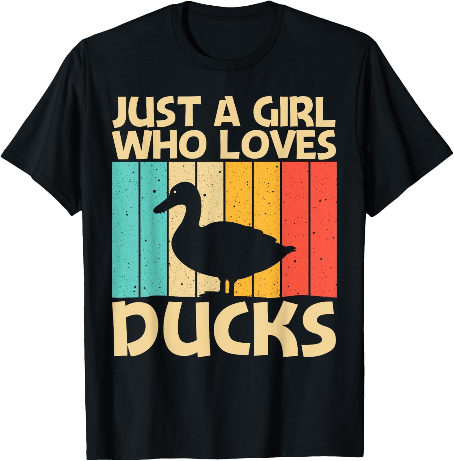 Funny Duck Design For Girls Kids Duck Farmer Hunting Lovers T-Shirt - T-Shirt | Black