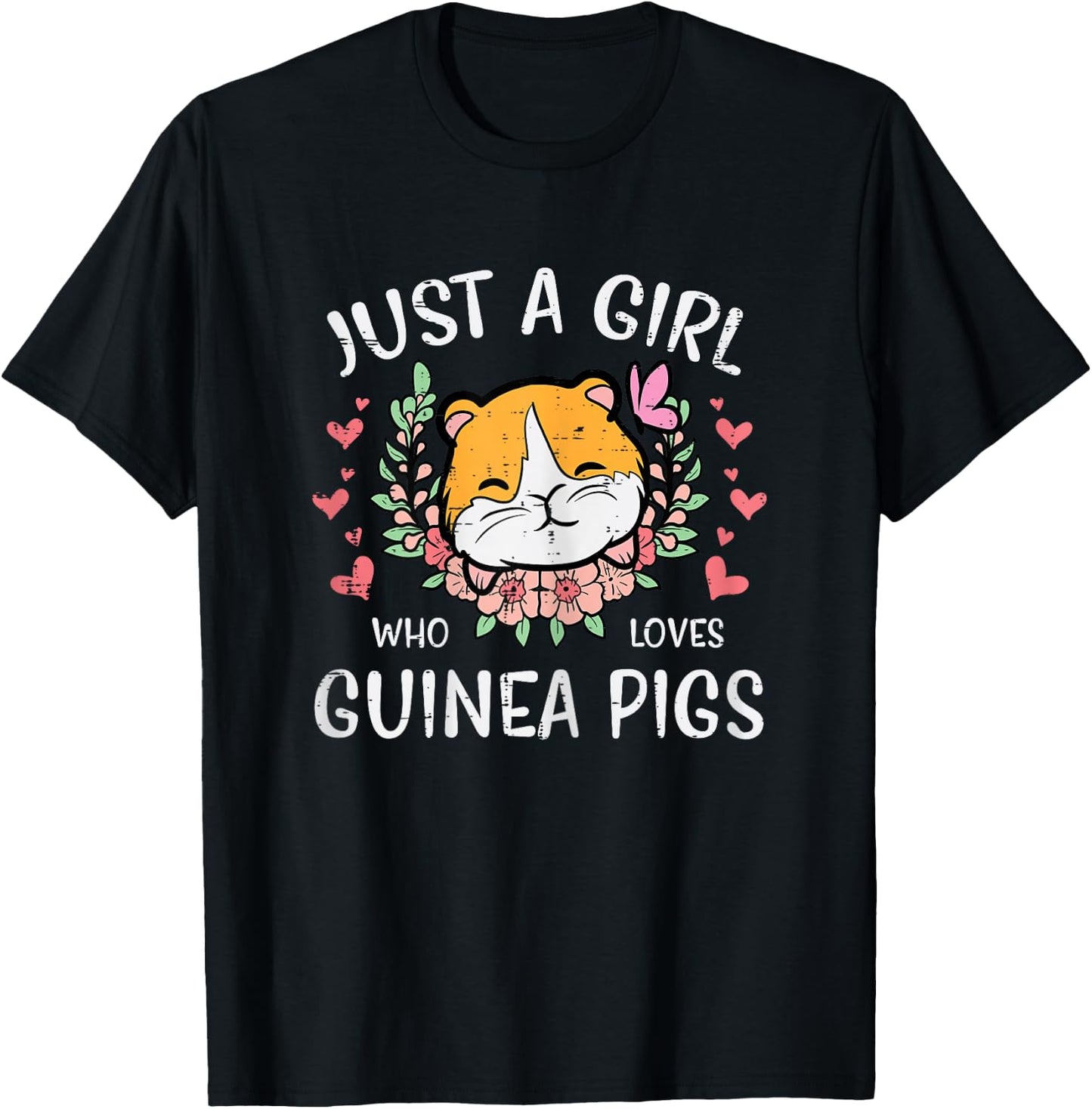 Just A Girl Who Loves Guinea Pigs Cute Cavy Girls Kids Women T-Shirt - T-Shirt | Black