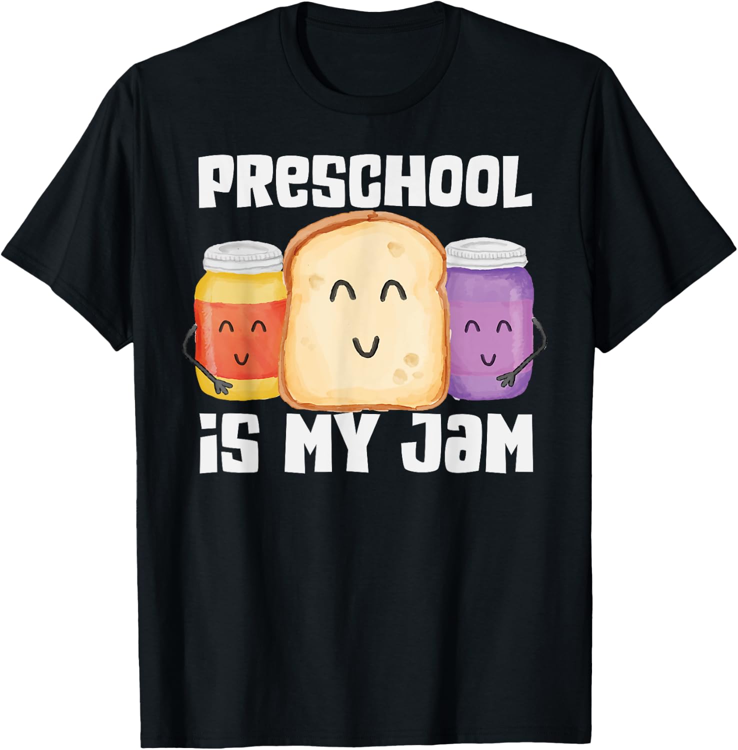 TEAM PRESCHOOL Is My Jam Pre-K Teacher Student Gift Cute Women Kids T-Shirt - T-Shirt | Black