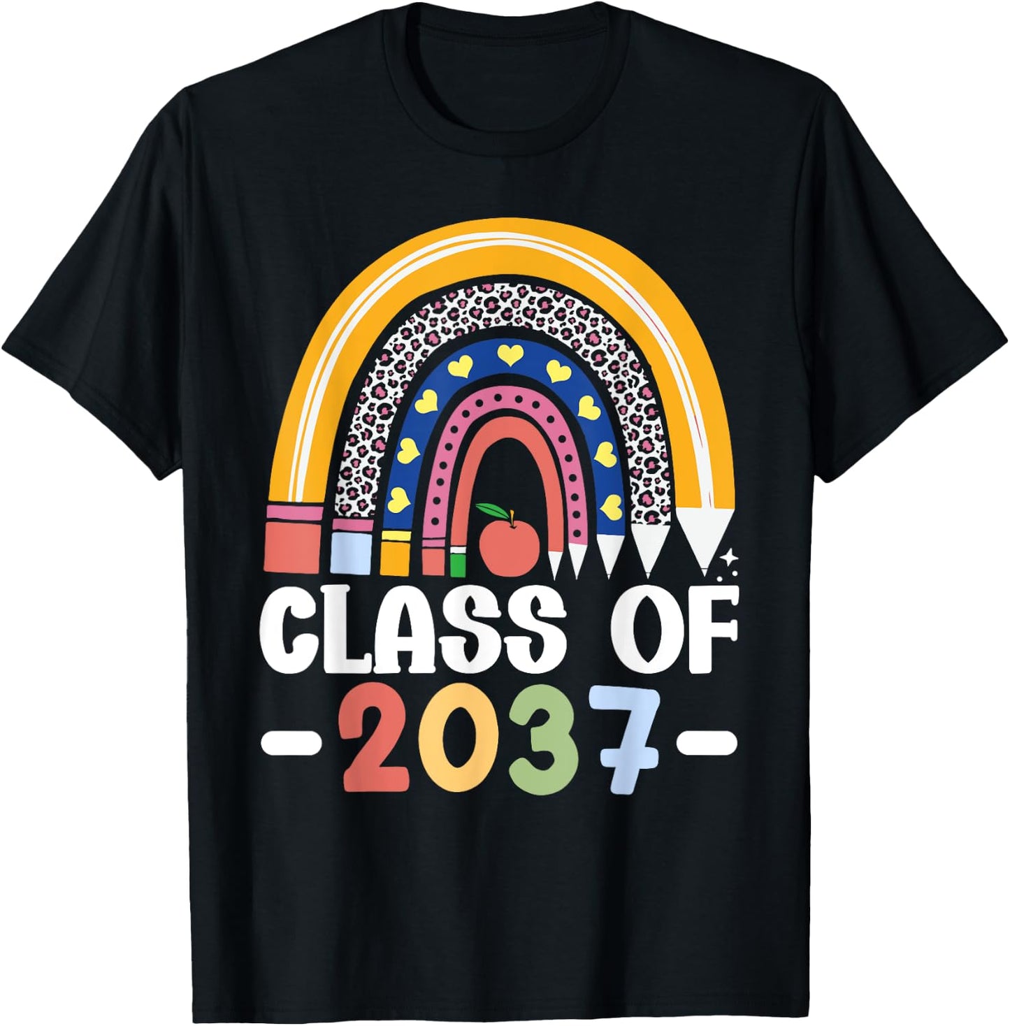 Class Of 2037 Kindergarten To Graduation T-Shirt - T-Shirt | Black