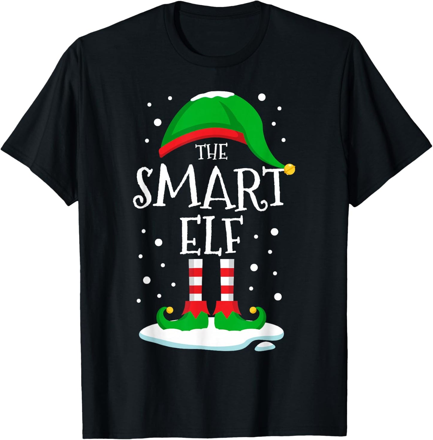 The Smart Elf Christmas Family Matching Xmas Wise Funny T-Shirt - T-Shirt | Black