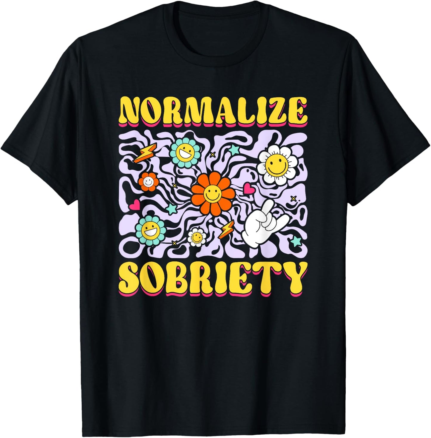 Sober Addiction Recovery Normalize Sobriety T-Shirt - T-Shirt | Black