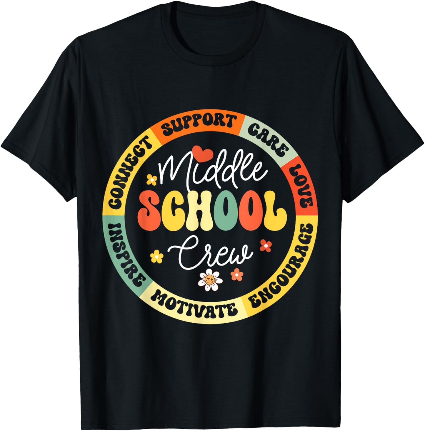 Middle School Crew Back To School For Teacher T-Shirt - T-Shirt | Black