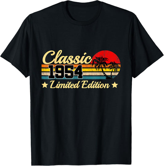 Classic 1954 Limited Edition 70 years Old Gift 70th Birthday T-Shirt - T-Shirt | Black