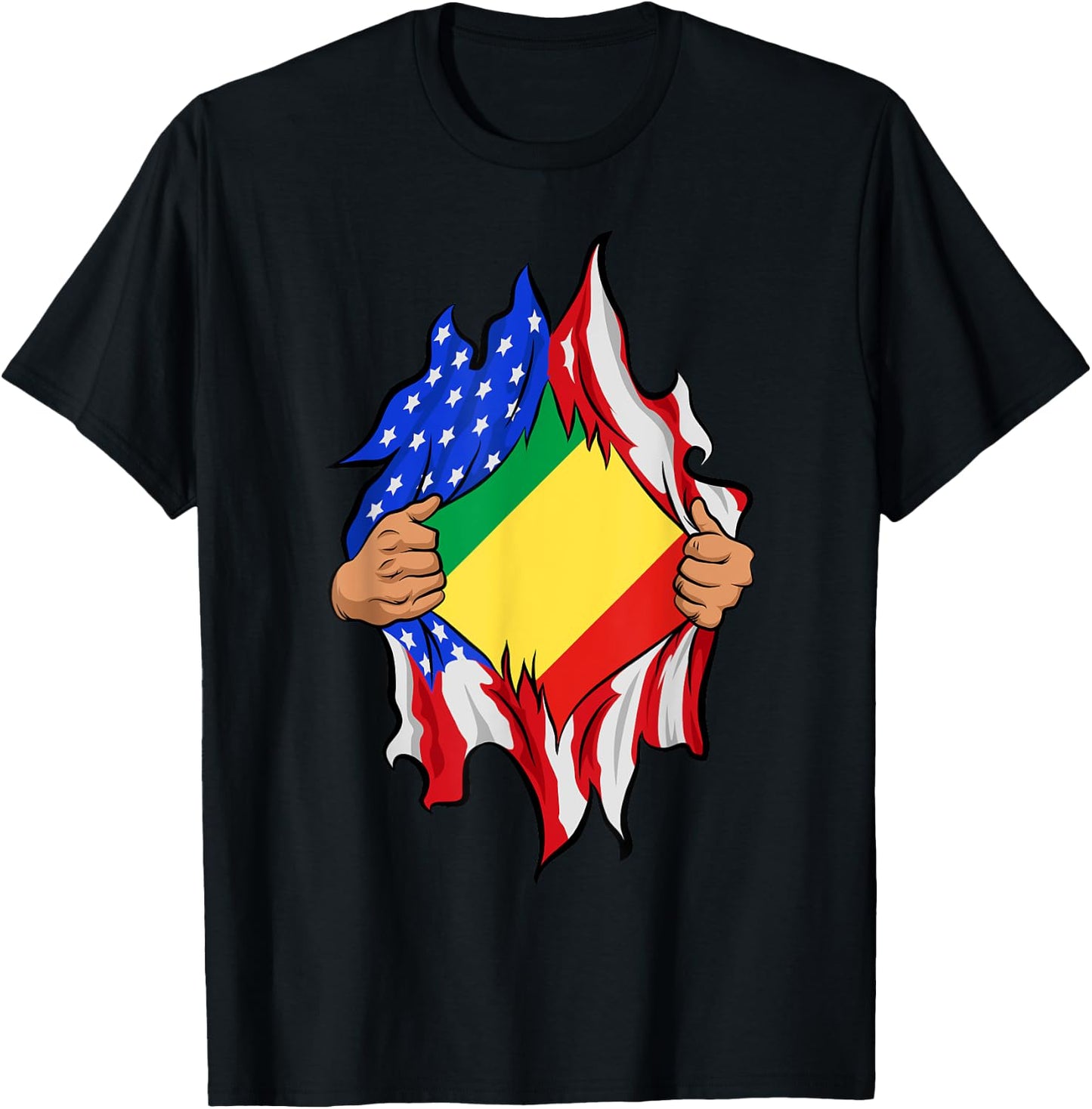 The Republic Of Congo Blood Inside Me Flag T-Shirt - T-Shirt | Black