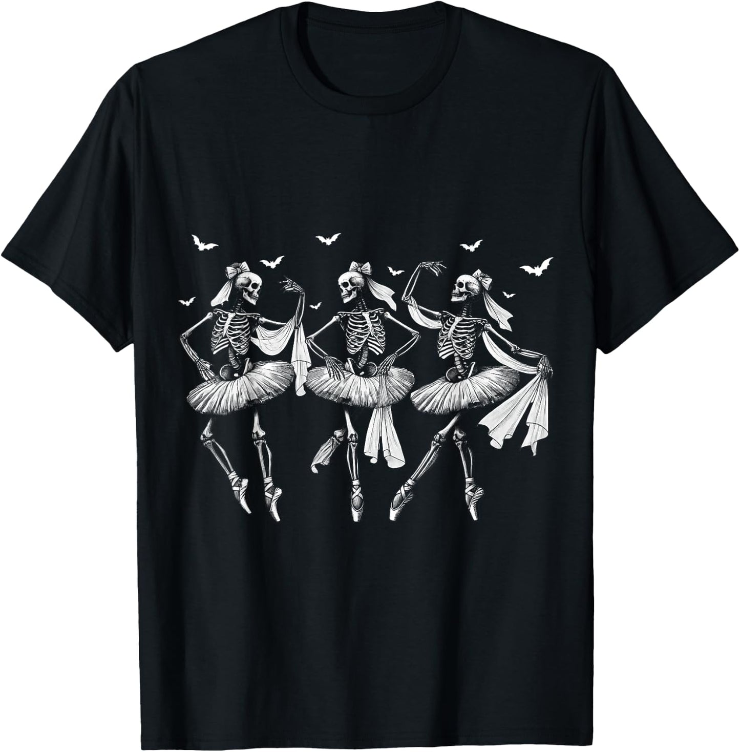 Skeleton Ballerinas Ballet Dance Cute Halloween Costume Girl T-Shirt - T-Shirt | Black